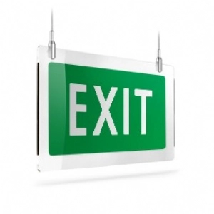 Scritta EXIT su verde