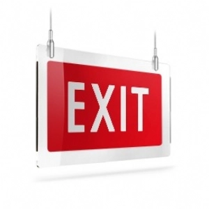 Scritta EXIT su rosso