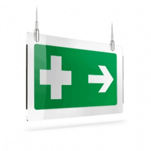 Croce pronto soccorso con freccia DX