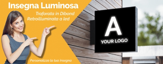 Insegna traforata monofacciale